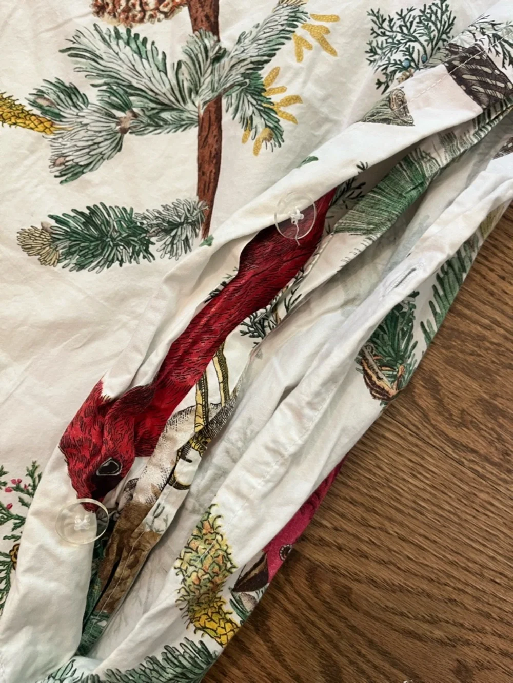 Pottery Barn Duvet Cover Fauna Birds Full/Queen White Cotton Woodsy Cabin Charm